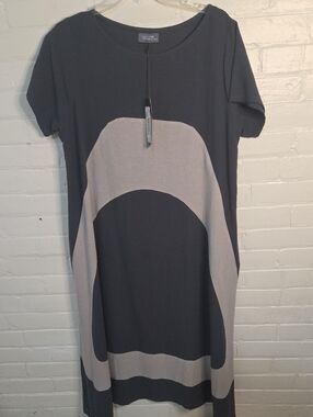 Women’s Colorblock Short-Sleeve Dress — Gray/Light Gray